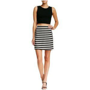 NWT-Necessary Objects Black & Ivory Striped Punk Skirt